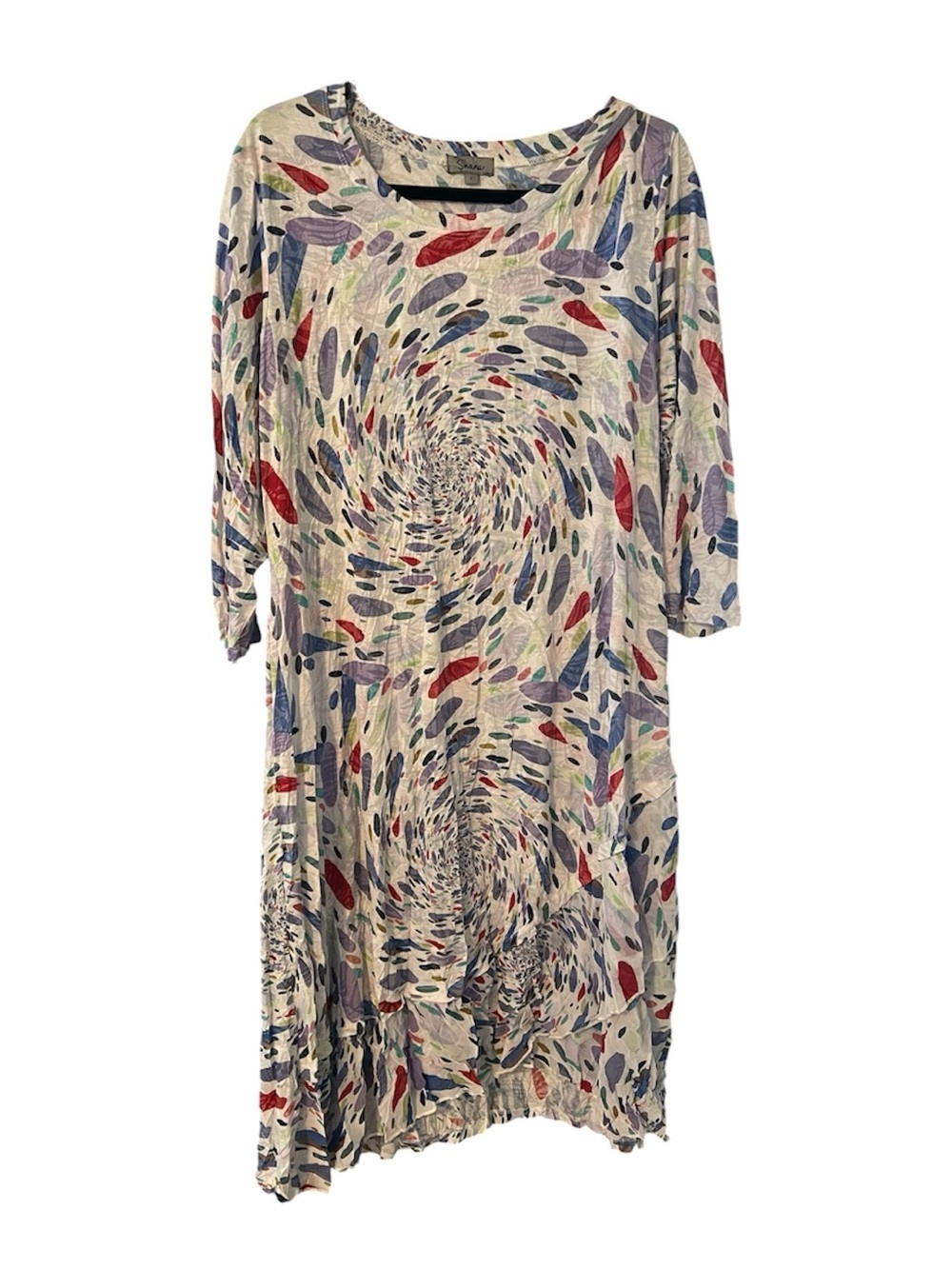 Shana Apparel Lagenlook Style Swirl Dress Size Large
